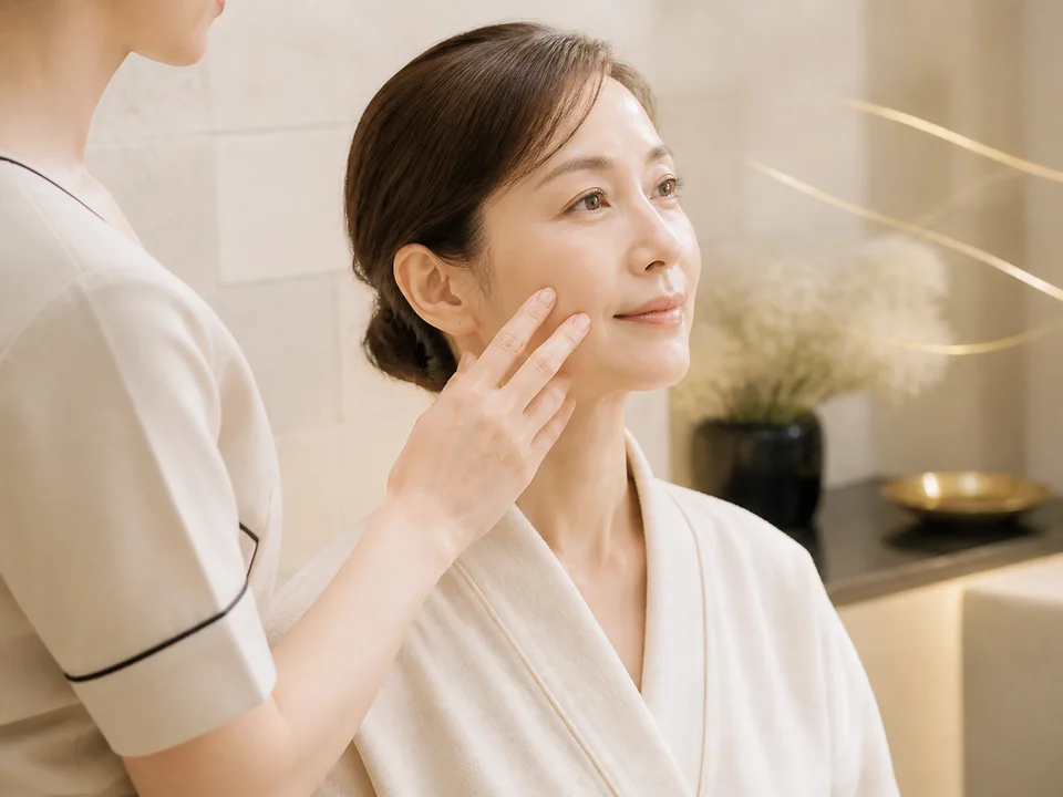 金の糸をイメージしたエステ写真 — 那覇の Beauty Salon Gorgeous